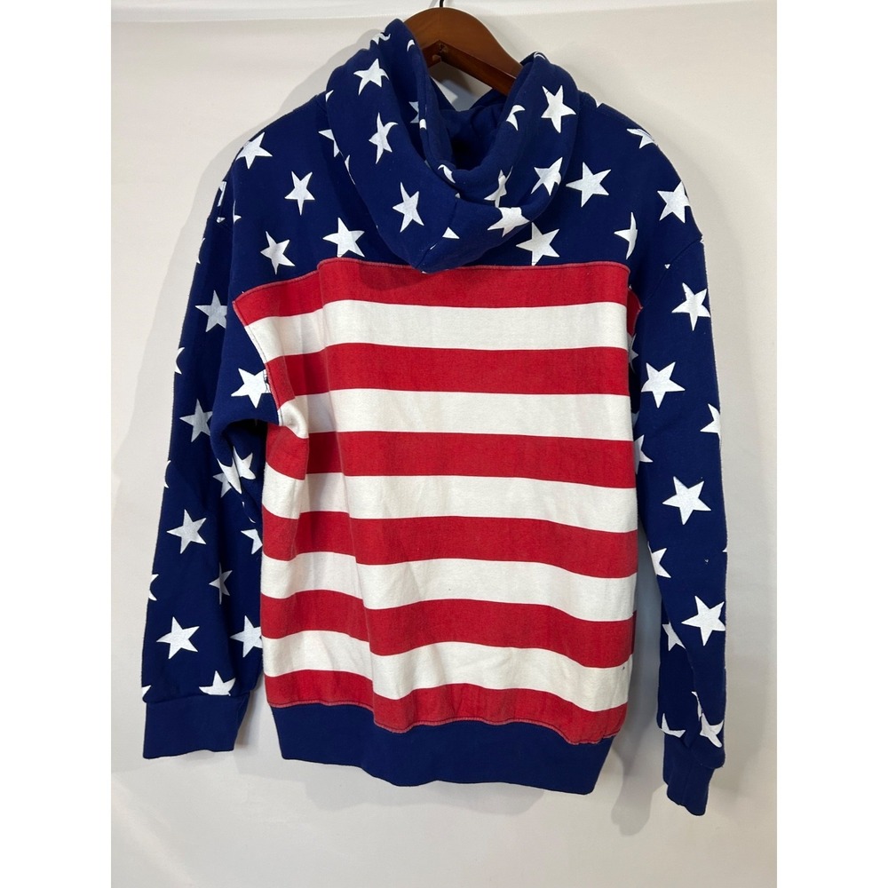 Joe's Washington DC American Red White Blue Flag USA Hands Through Hoodie Sz XL - Picture 2 of 9